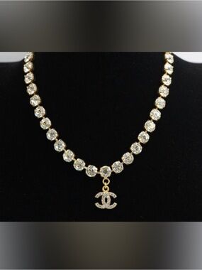 ChaneI BARBIE Collection Rhinestone Wrap Around Letter Logo Necklace 💎